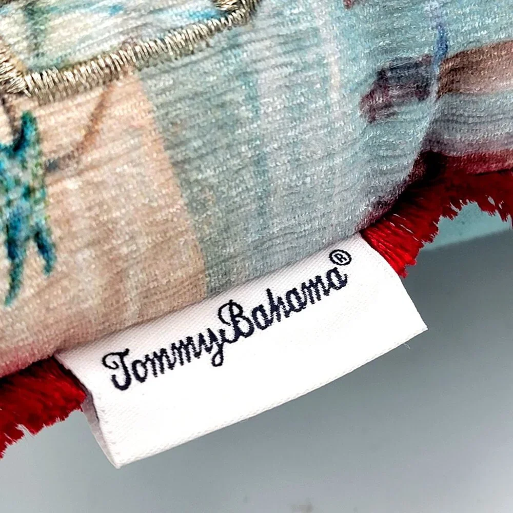 Tommy Bahama Christmas Beach Pillow 12x16 Santa & Mrs. Claus Coastal Design With